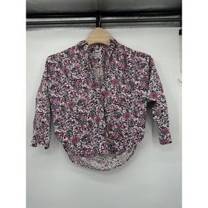 Vintage 1992 NOS‎ At Last floral button front shirt blouse 90's retro top M